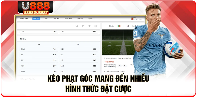 Kèo phạt góc mang đến nhiều hình thức đặt cược